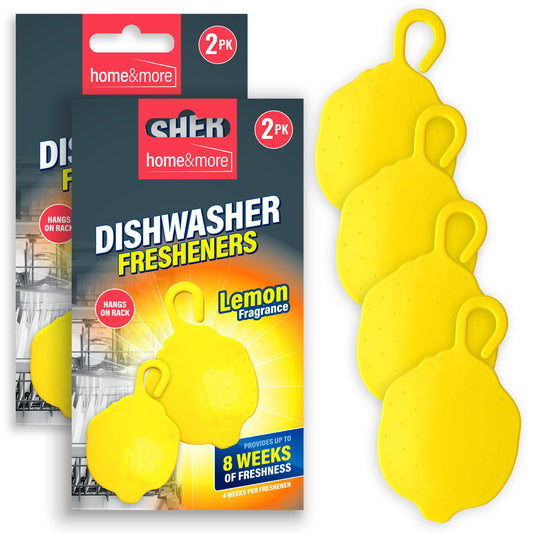 2-10pk Dishwasher Freshener Lemon Fragrance Scent Deodoriser Freshens Clip-On