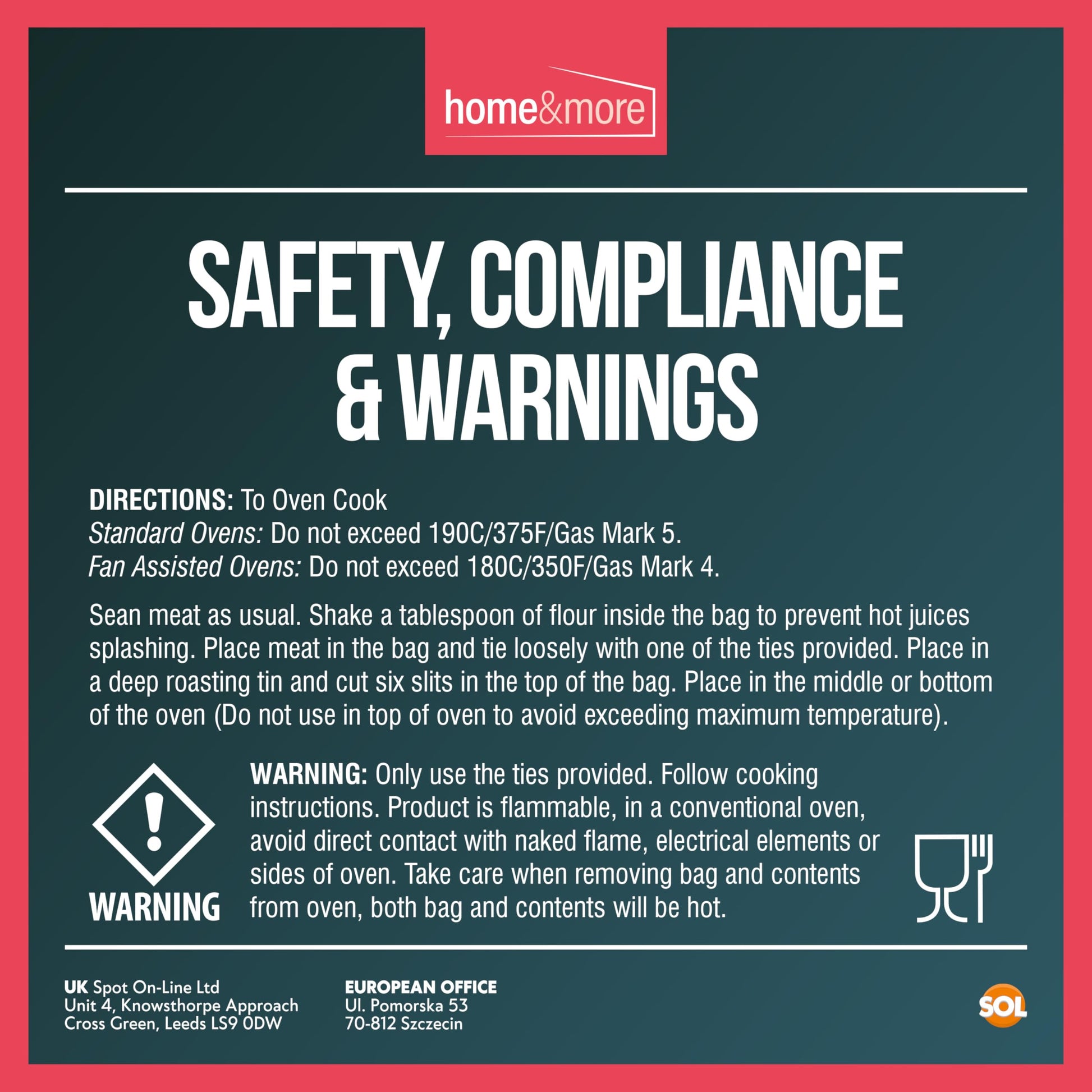 12-48 Large Roasting Bags Chicken Turkey Poultry Meat Fish Oven Cooking 25x38cm