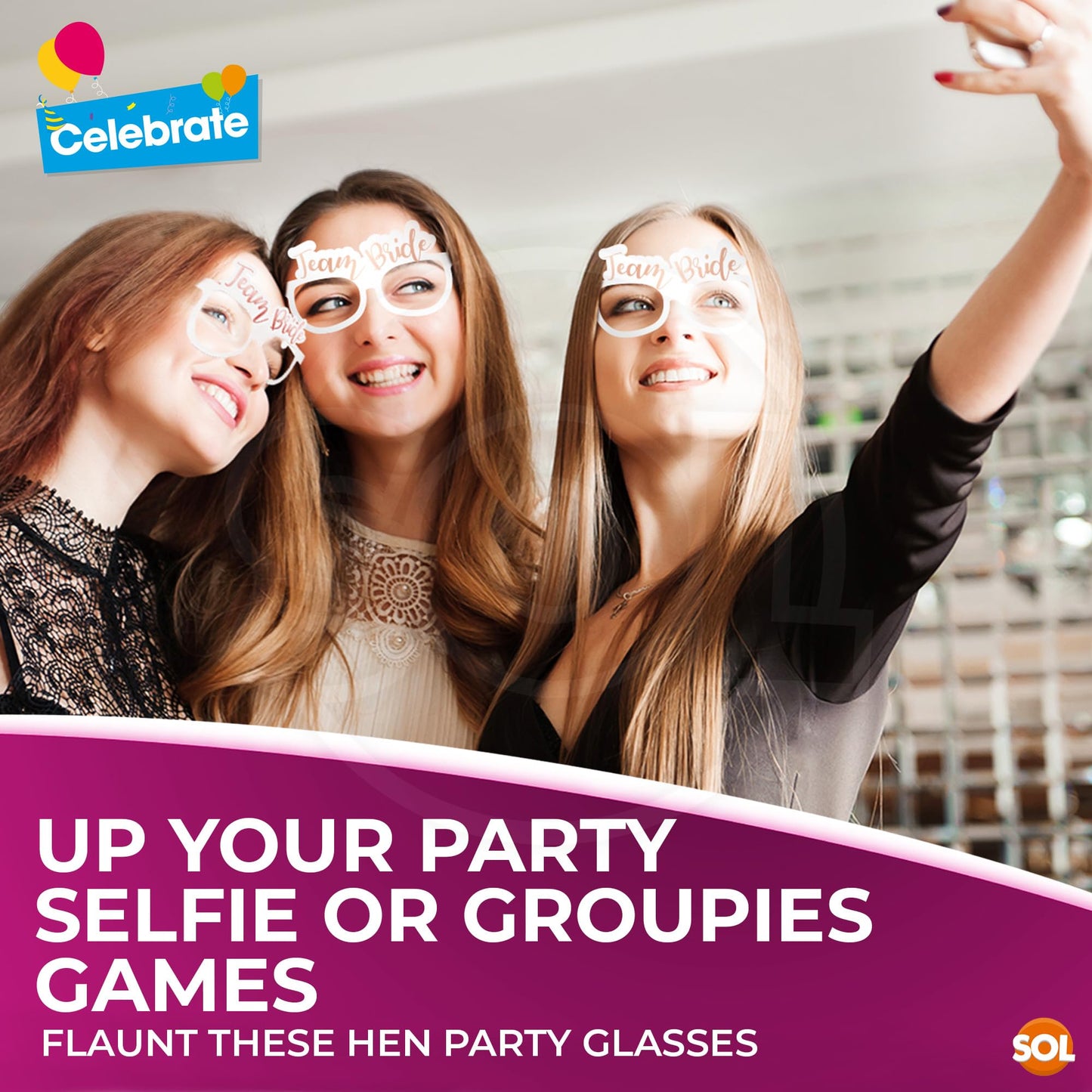 8-32 Hen Party Glasses | Team Bride To Be Hens Do Night Bridal Prop Accessories