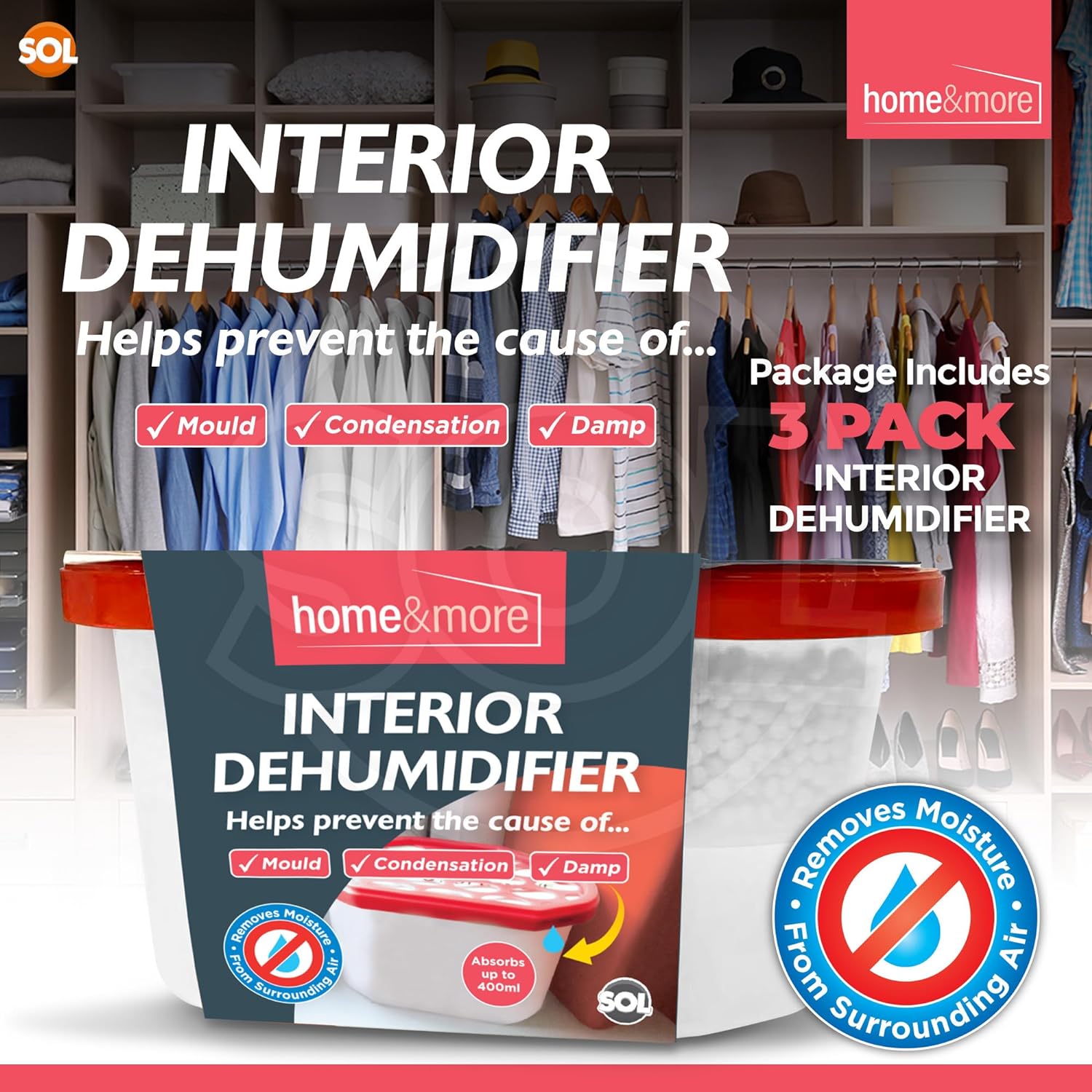 6-36 DEHUMIDIFIER Interior Damp Moisture Mould Mildew Remover Trap Home Caravan