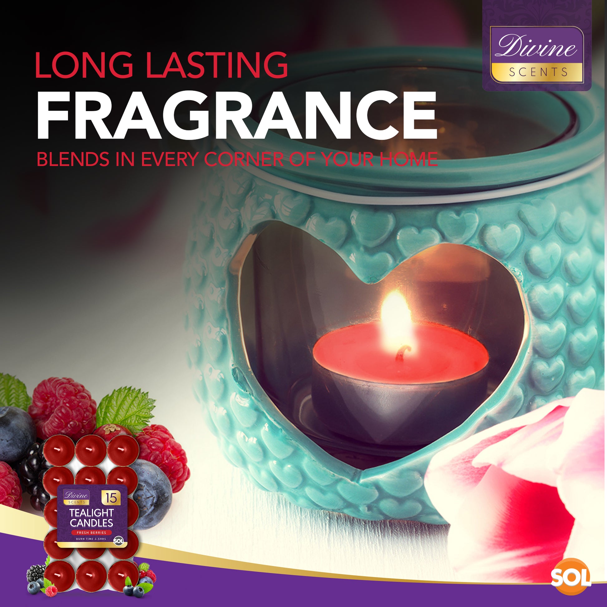 30pk Scented Tea Lights Candles | Various Perfumes 4 Hour Burn Night T Tealights