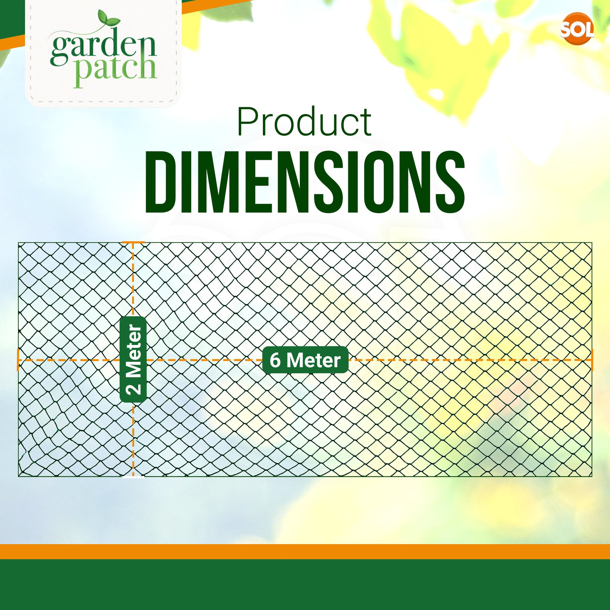 6M x 2M Garden Netting Green Anti Bird Pond Fruit Veg Plant Net Protection Mesh