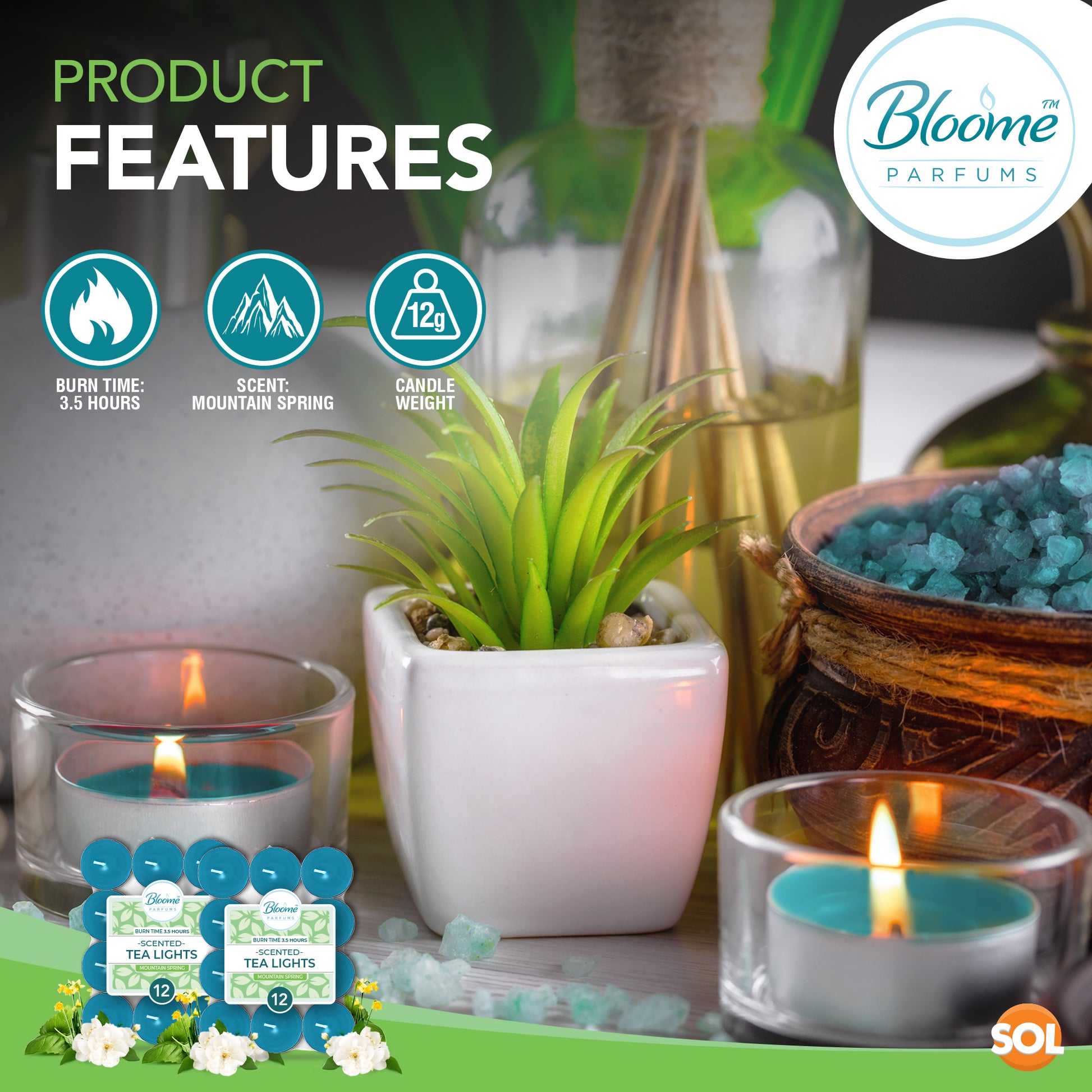 30pk Scented Tea Lights Candles | Various Perfumes 4 Hour Burn Night T Tealights