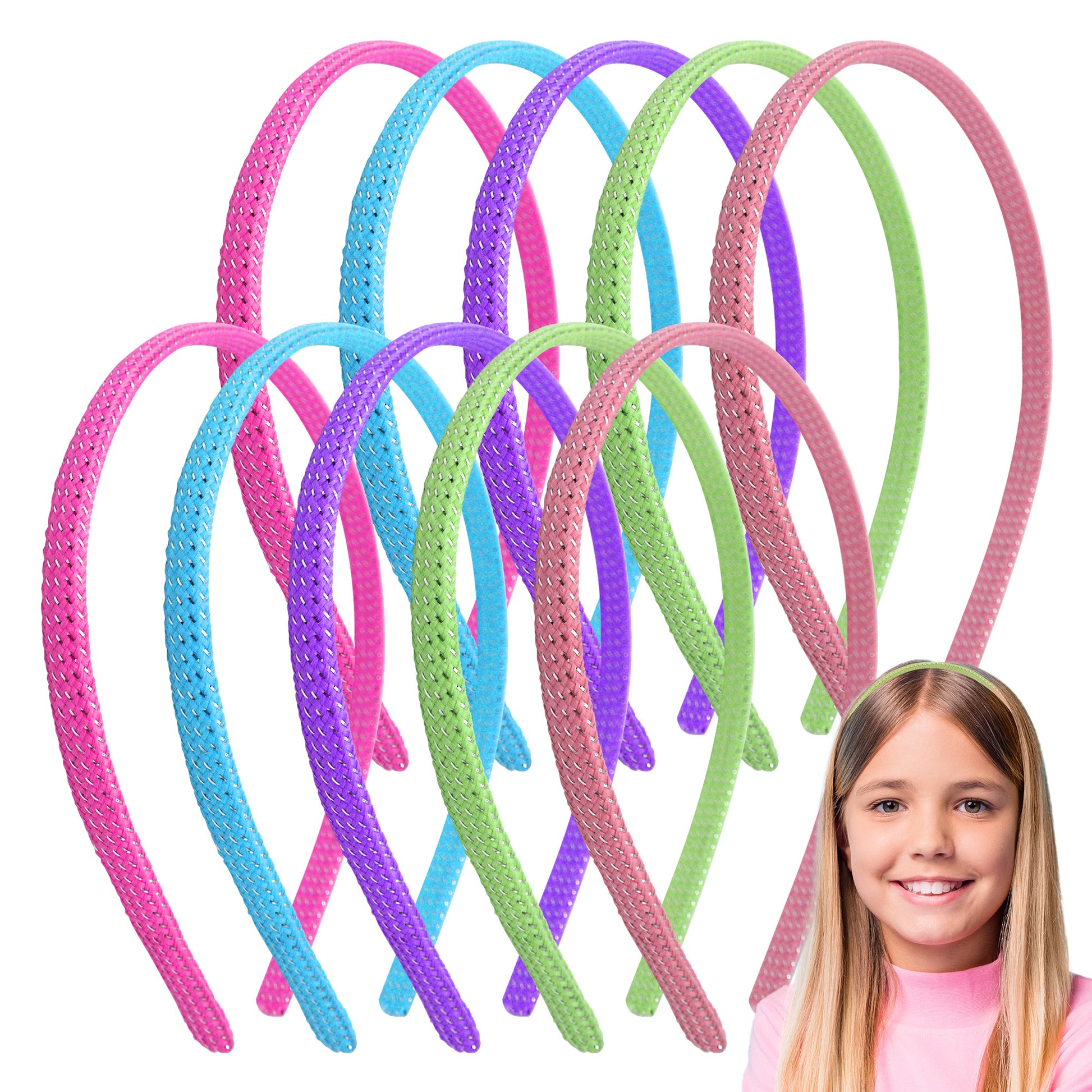 5pk - 10pk Fabric Alice Bands Durable Hair Headbands Hairband For Girls Women Ladies