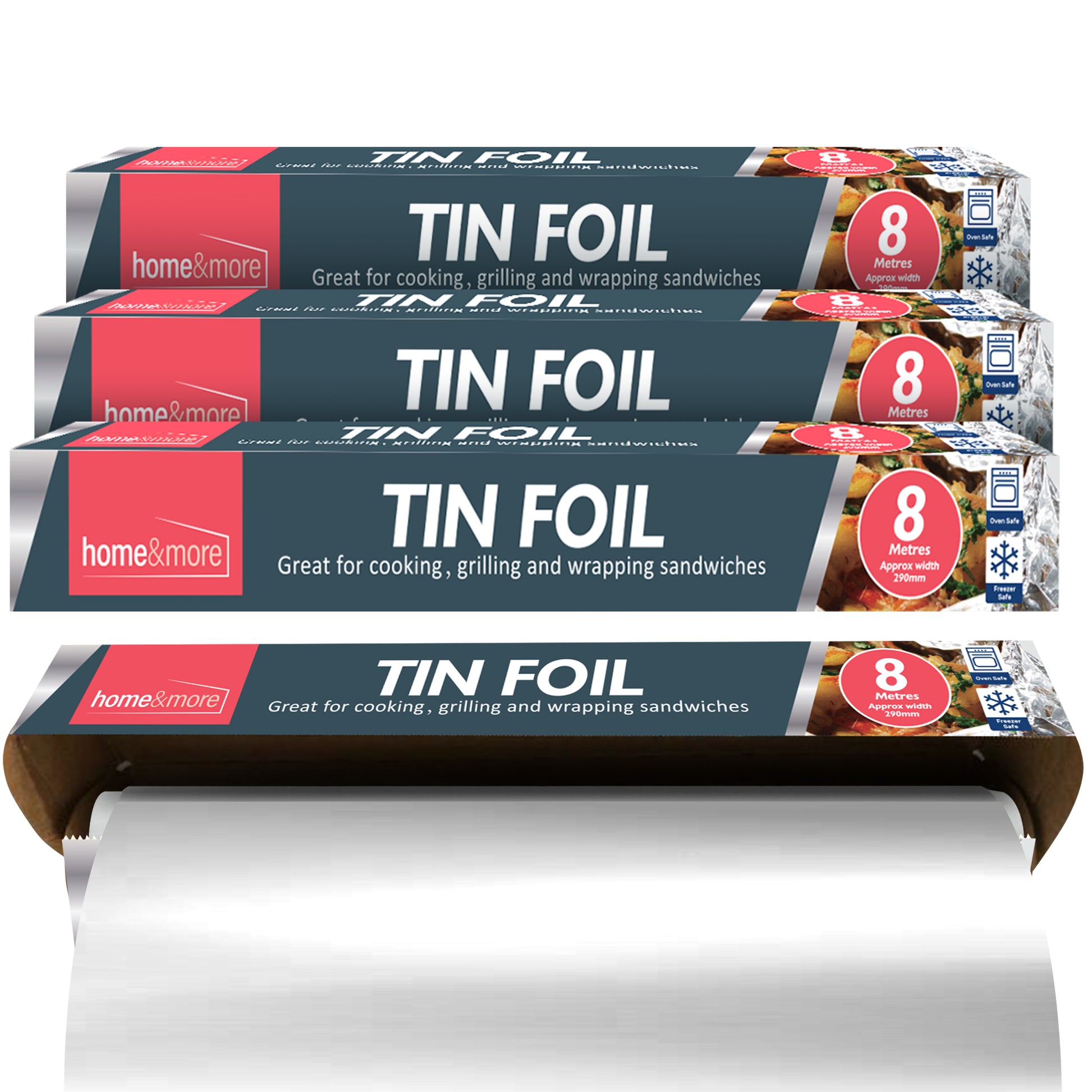 32-384M x 290mm Kitchen Foil Strong Tin Aluminium Roll Food Catering Wrapping