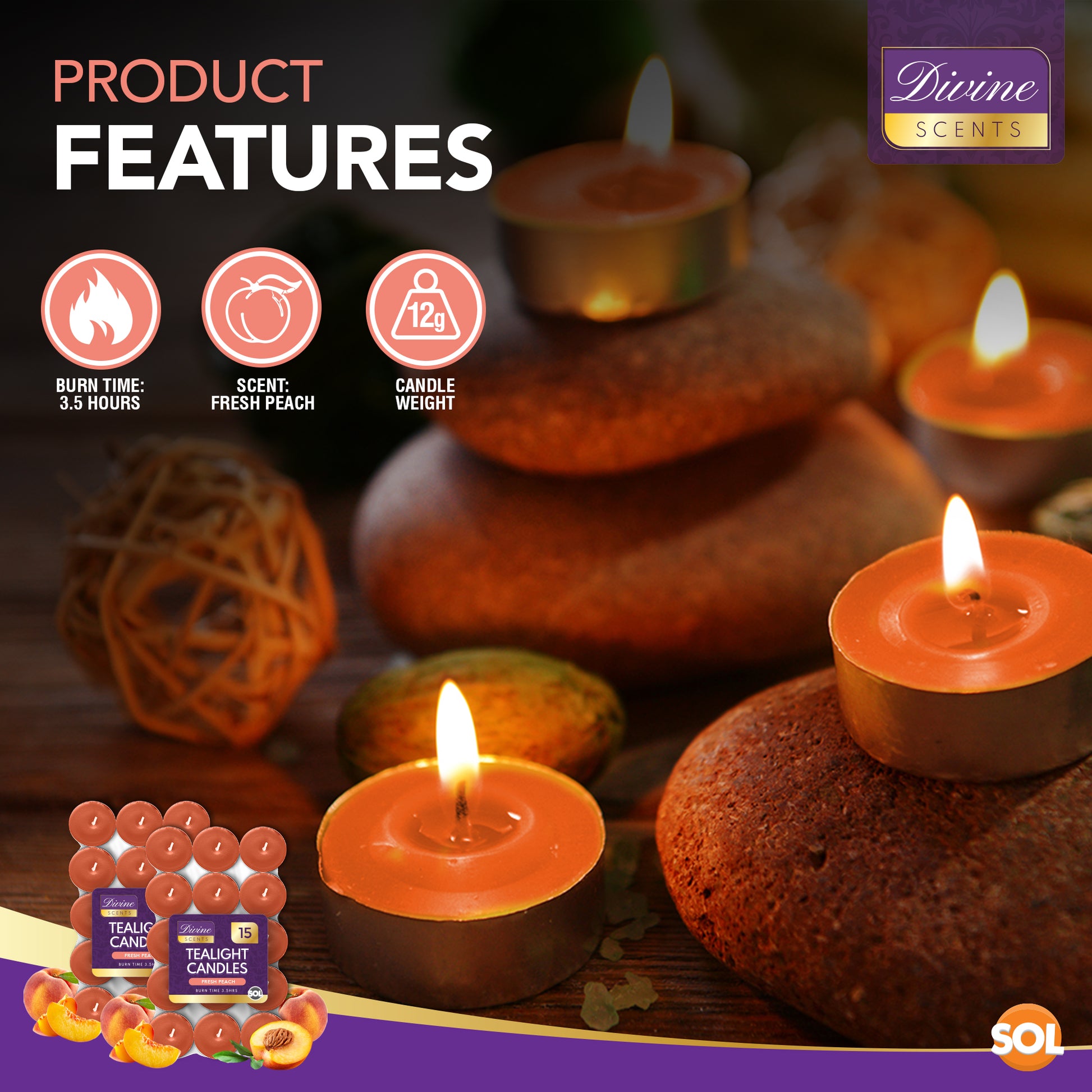 30pk Scented Tea Lights Candles | Various Perfumes 4 Hour Burn Night T Tealights