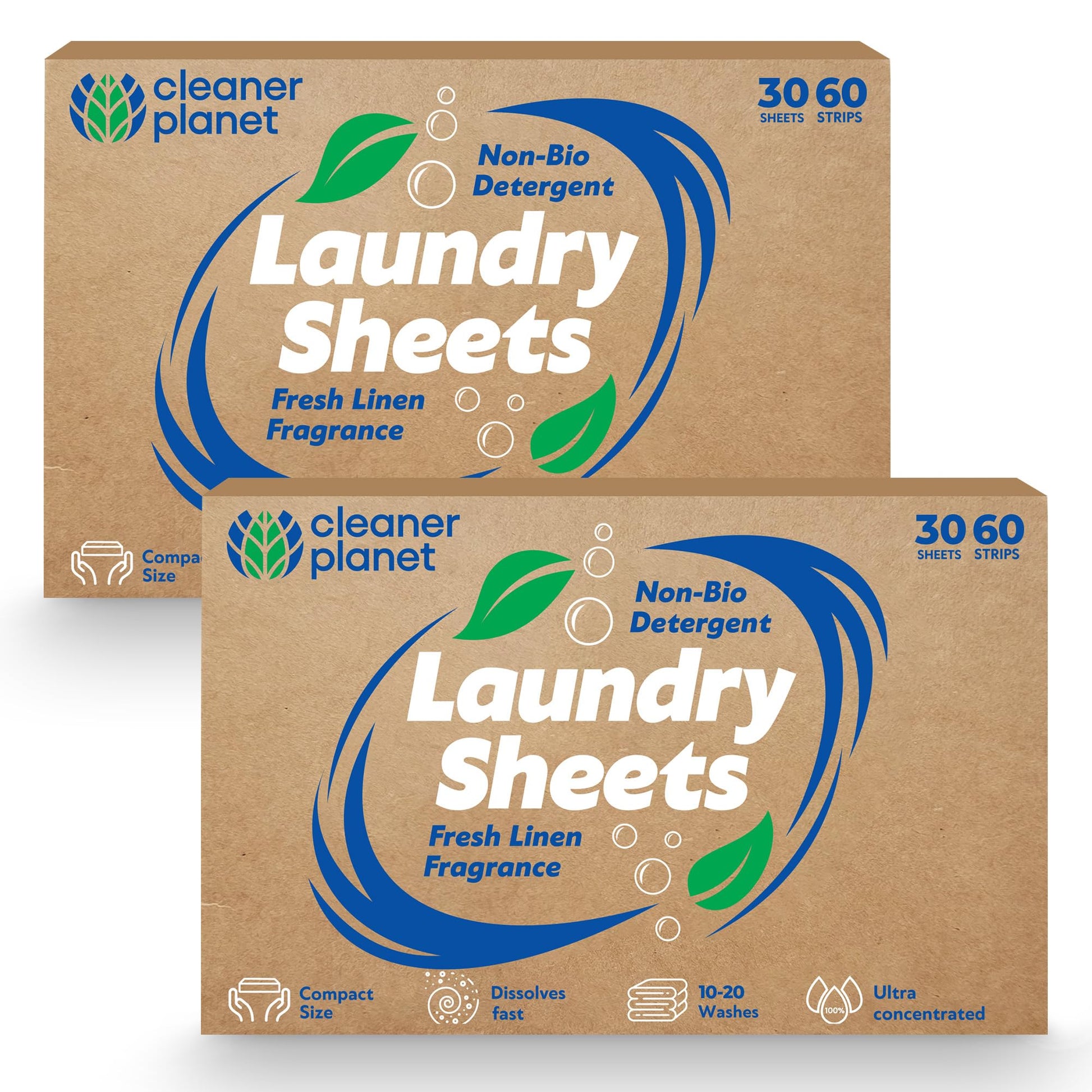 30-60 Laundry Sheets Eco Detergent Clothes Fabric Washing Machine Non Bio Travel