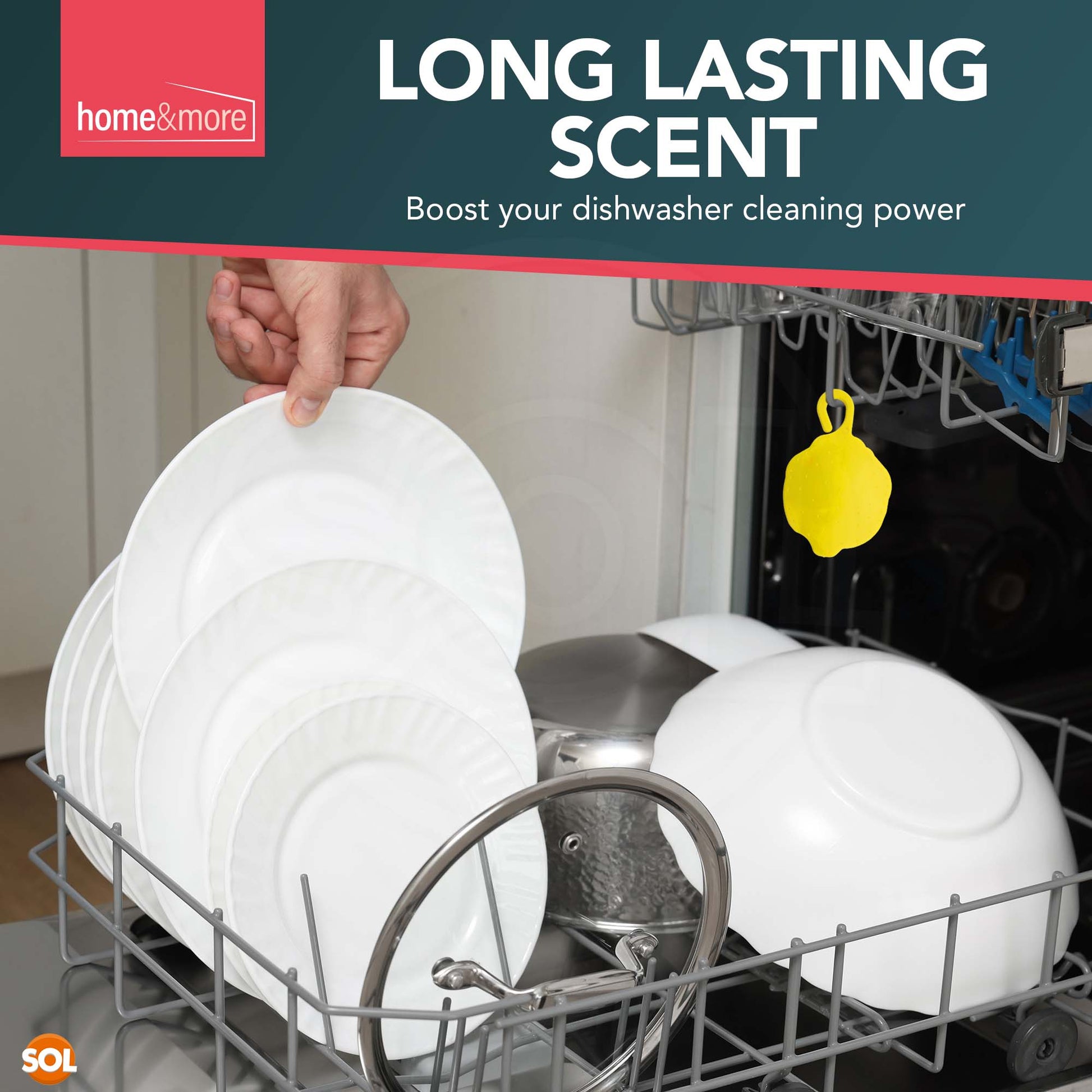 2-10pk Dishwasher Freshener Lemon Fragrance Scent Deodoriser Freshens Clip-On