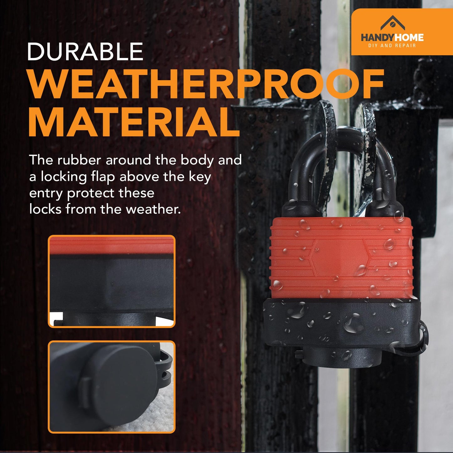 Heavy Duty Weatherproof Padlock 40mm Outdoor Security Iron Lock Shed Safety 3Key