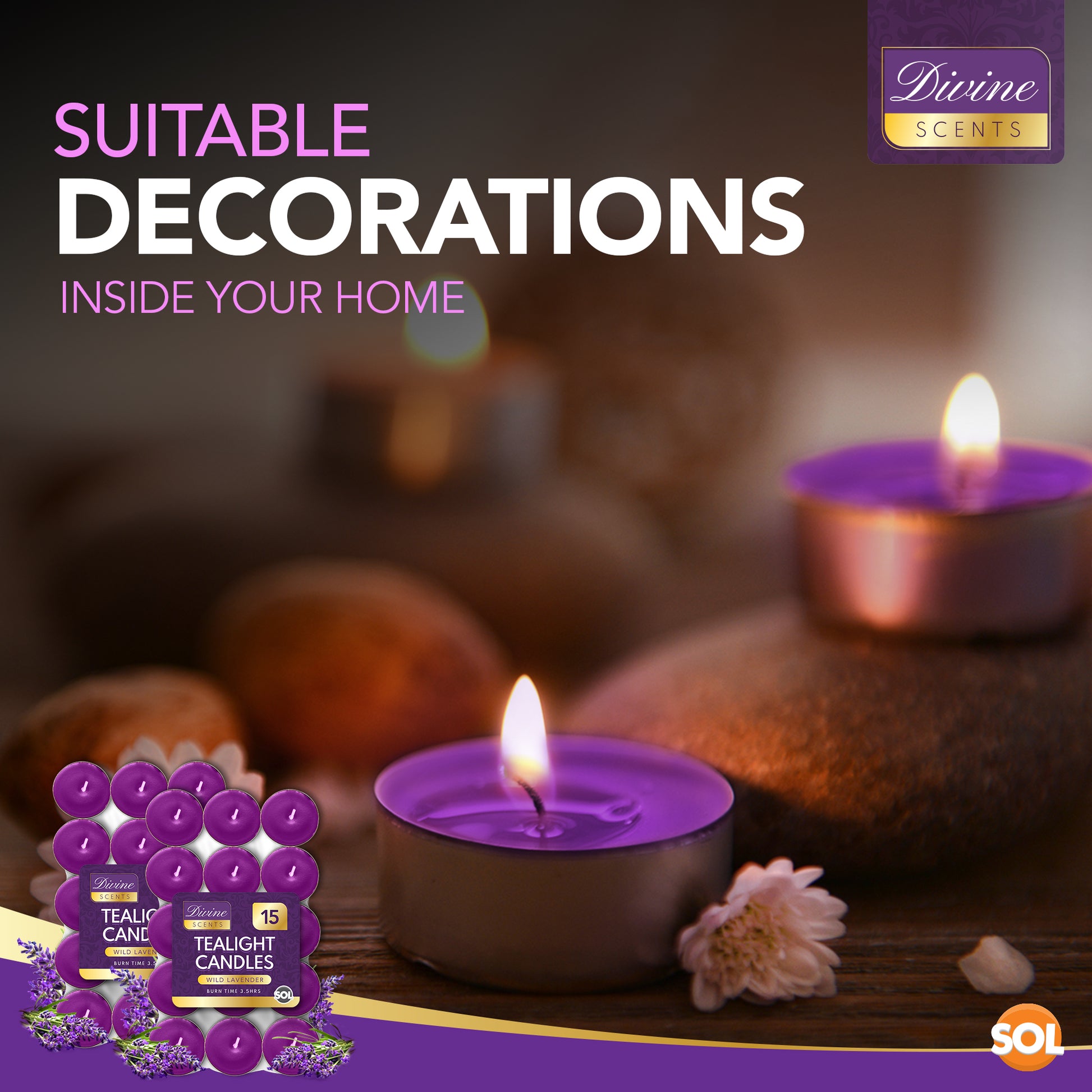 30pk Scented Tea Lights Candles | Various Perfumes 4 Hour Burn Night T Tealights