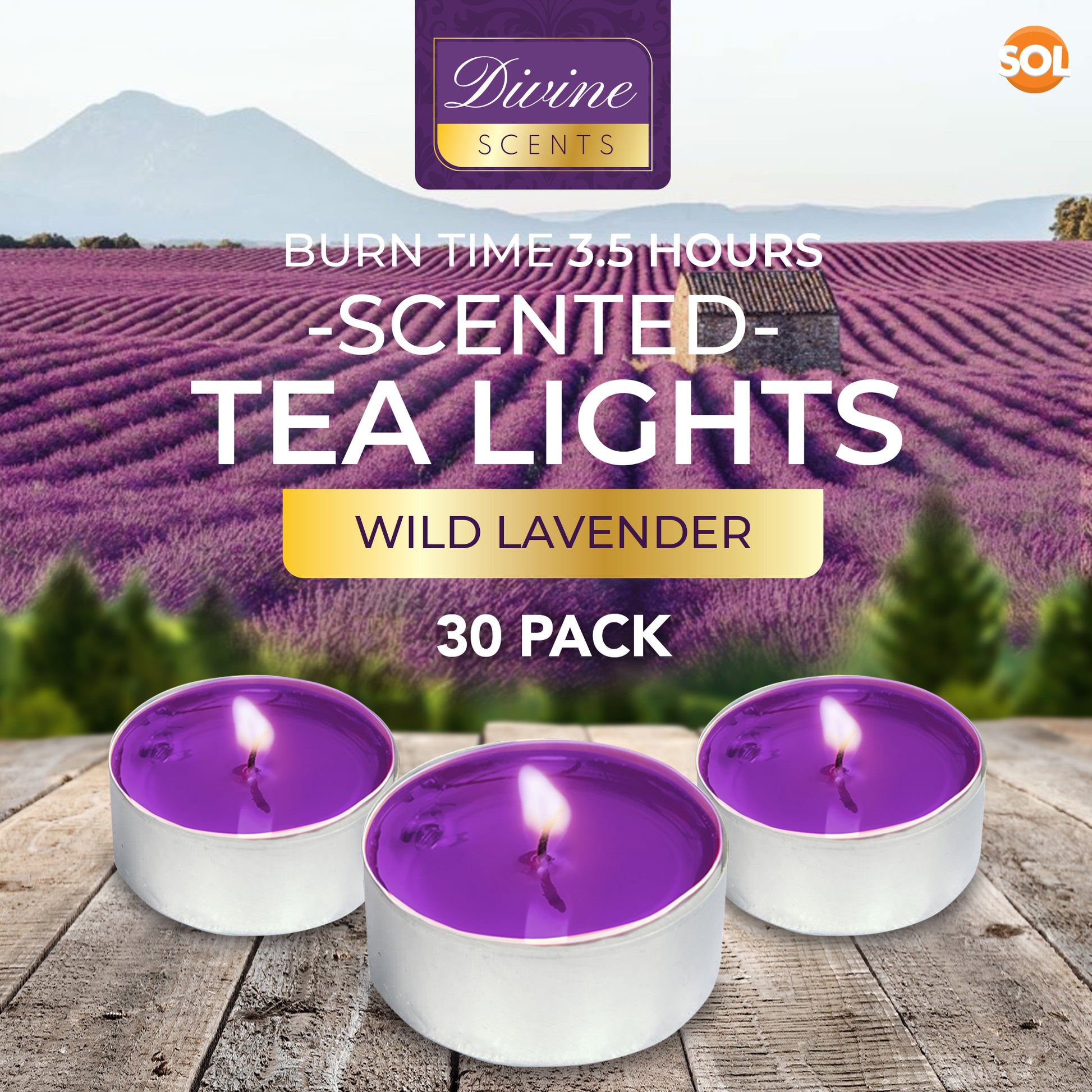 30pk Scented Tea Lights Candles | Various Perfumes 4 Hour Burn Night T Tealights