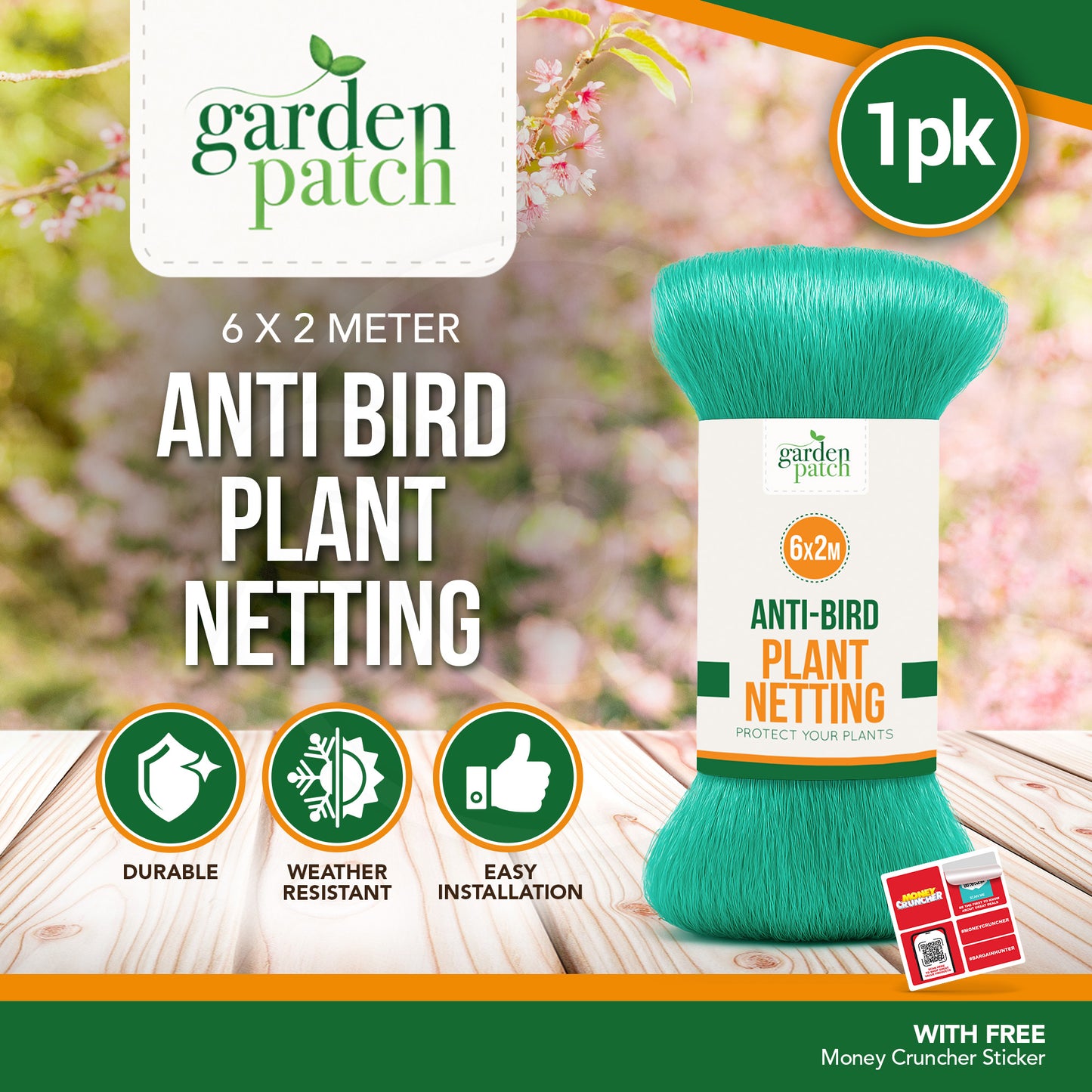 6M x 2M Garden Netting Green Anti Bird Pond Fruit Veg Plant Net Protection Mesh