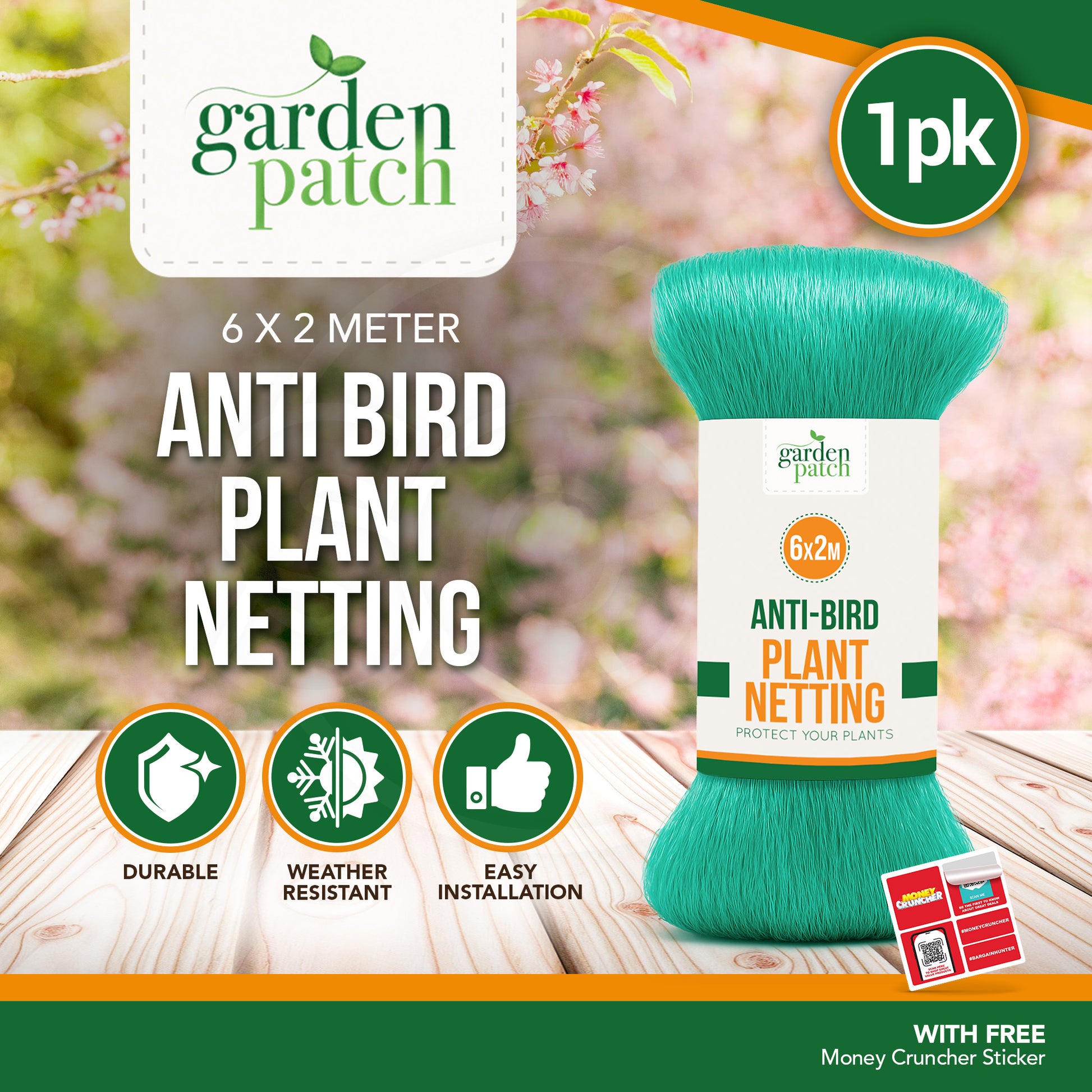 6M x 2M Garden Netting Green Anti Bird Pond Fruit Veg Plant Net Protection Mesh