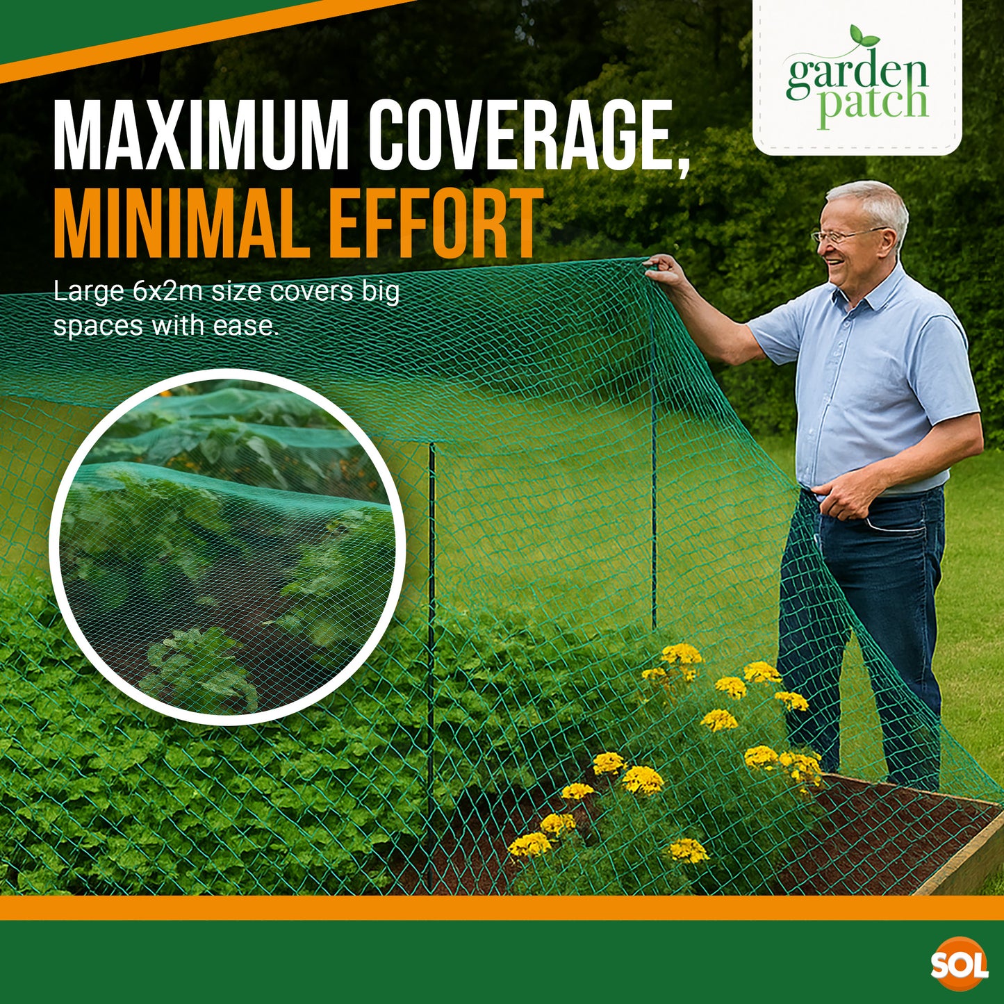 6M x 2M Garden Netting Green Anti Bird Pond Fruit Veg Plant Net Protection Mesh