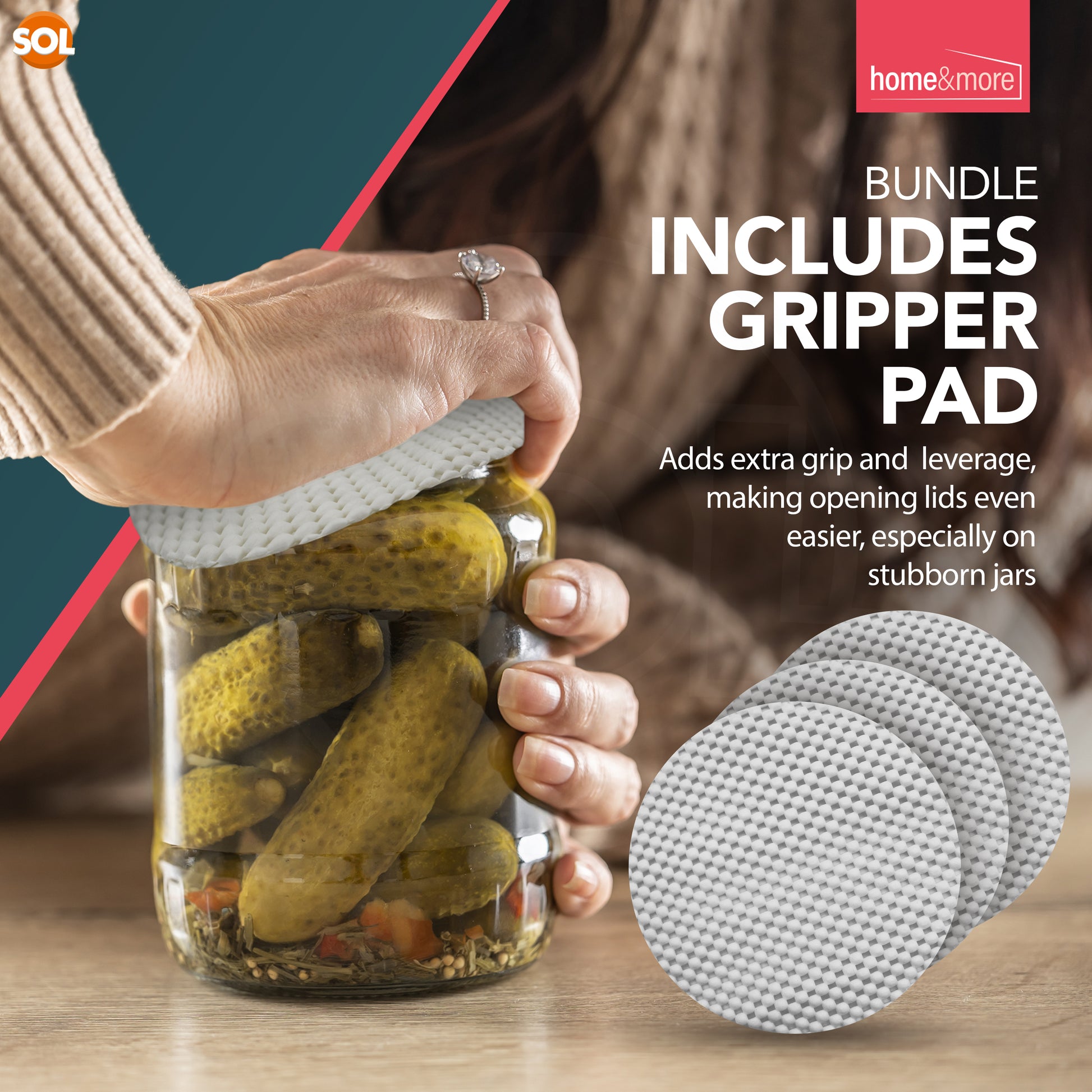 Easy Grip Jar Opener | Lid & Bottle Opening Multitool for Arthritis