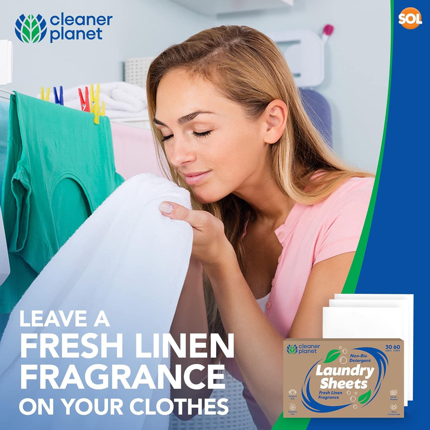 30-60 Laundry Sheets Eco Detergent Clothes Fabric Washing Machine Non Bio Travel