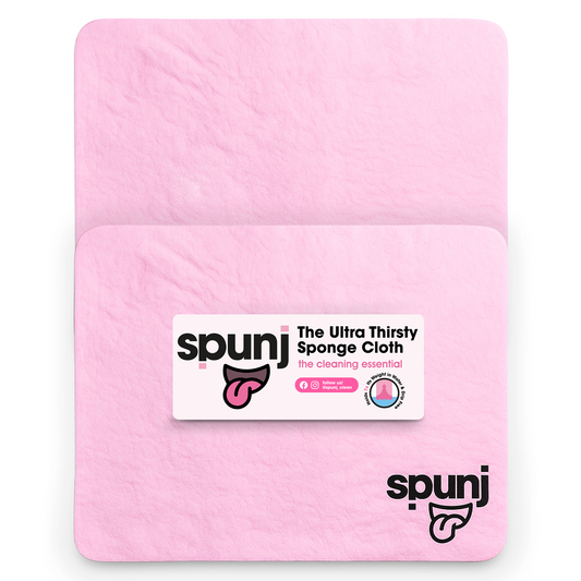 2X Spunj Cleaning Cloth Pink Sponge Huge Super Absorbent Kitchen Washing Car Pad