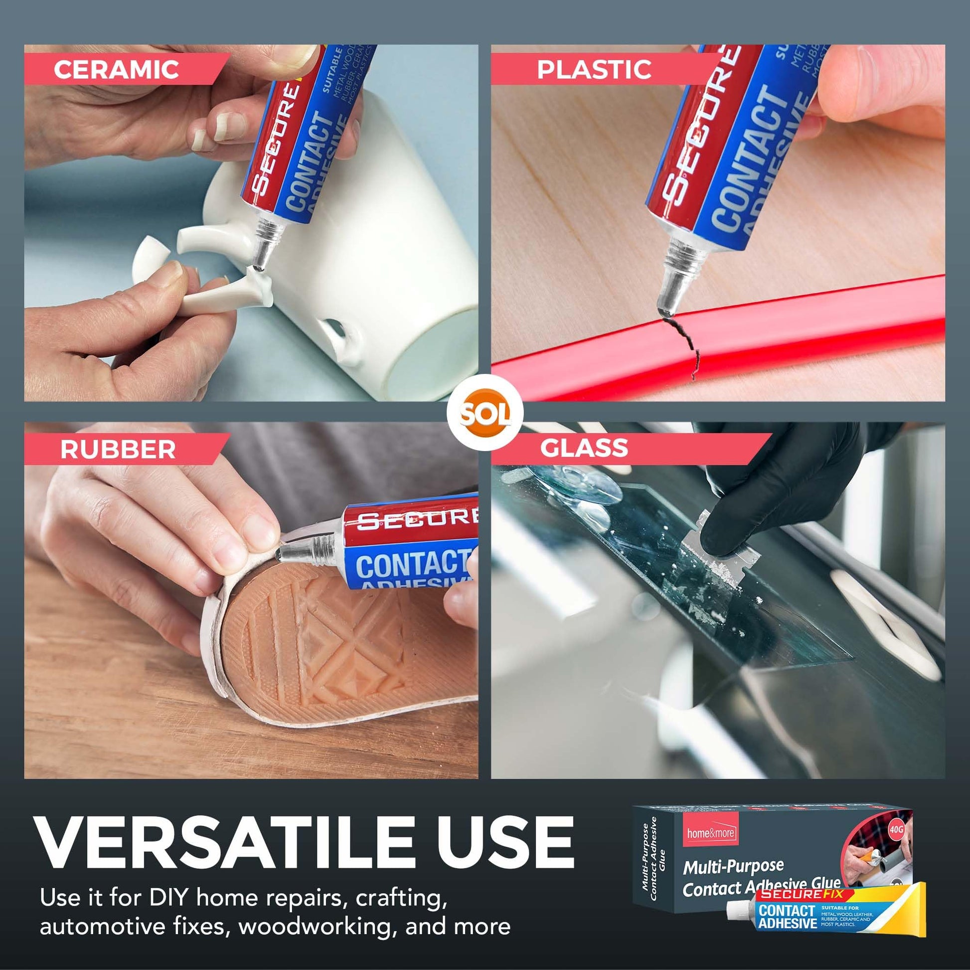 40ml Contact Adhesive Tube Glue | Multi Purpose Waterproof Shoe Leather Rubber