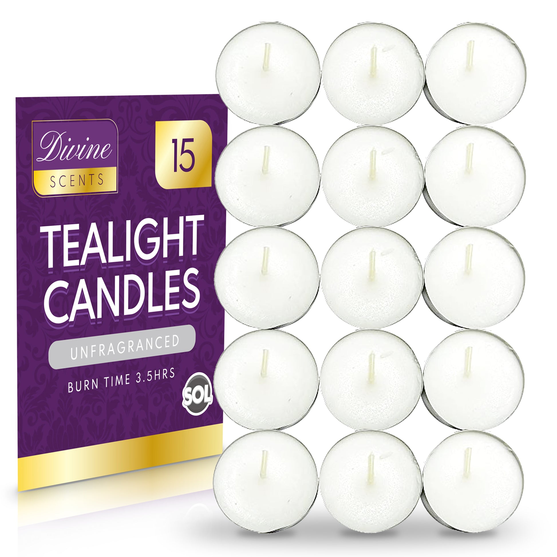 15-150pk Tea Lights White Unscented Unfragranced Candles 3.5 Hour Night T Lights