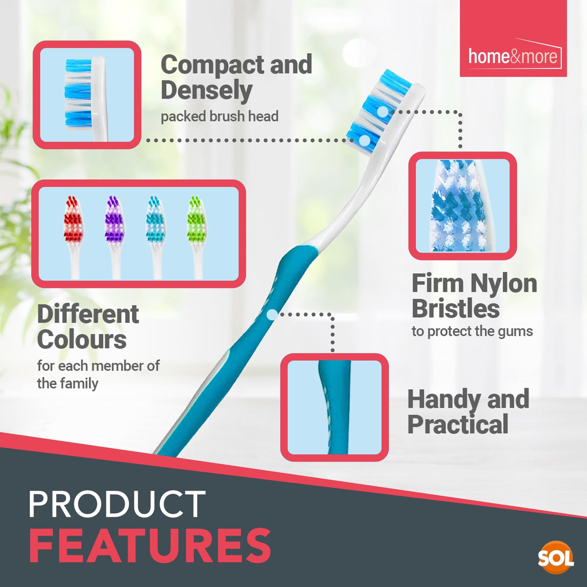 8pk Toothbrushes Multipack Soft Bristles Manual Pack Dental Care Oral Hygiene