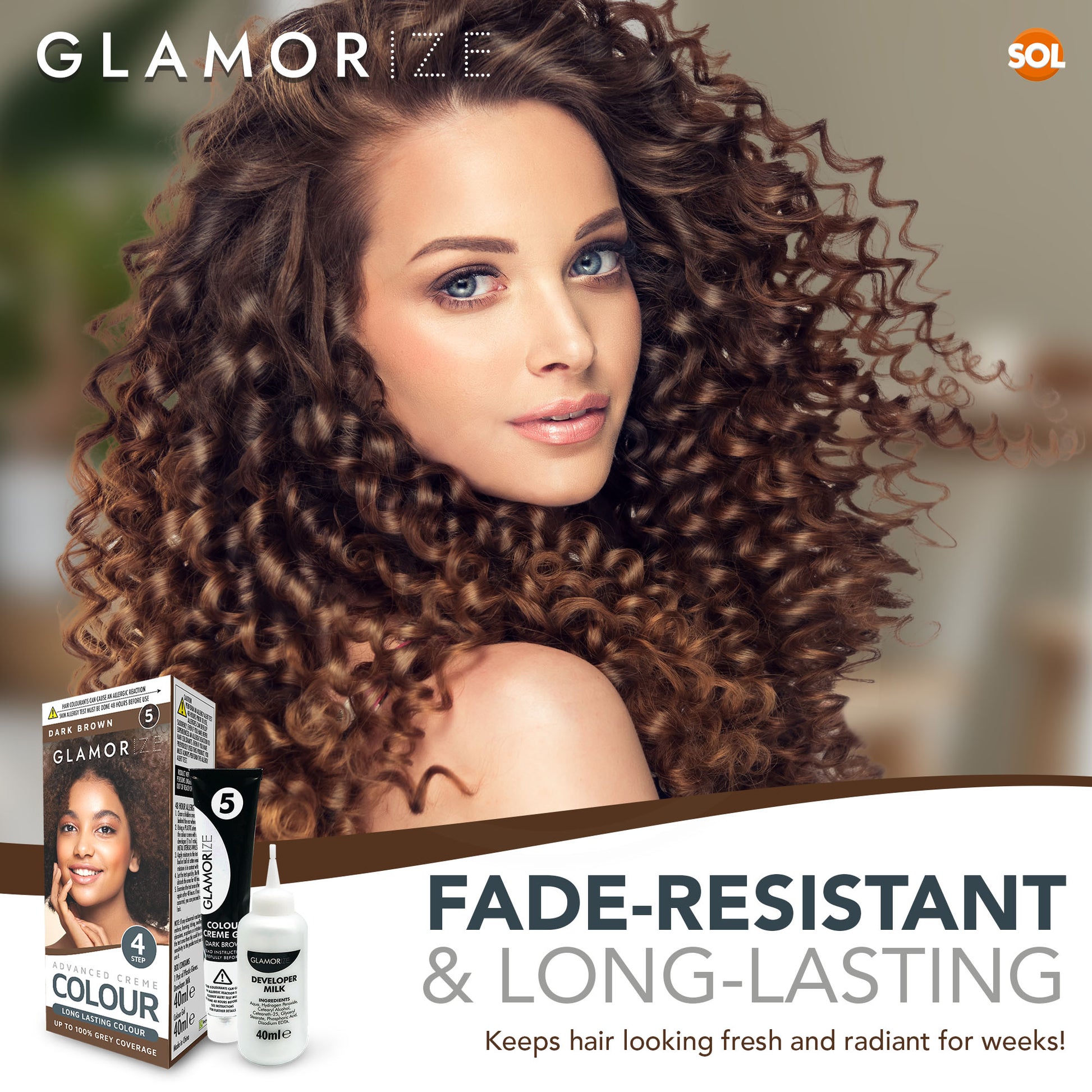 2pk Dark Brown Colour Permanent Hair Dye No.5 | Developer, Colour Gel & Gloves