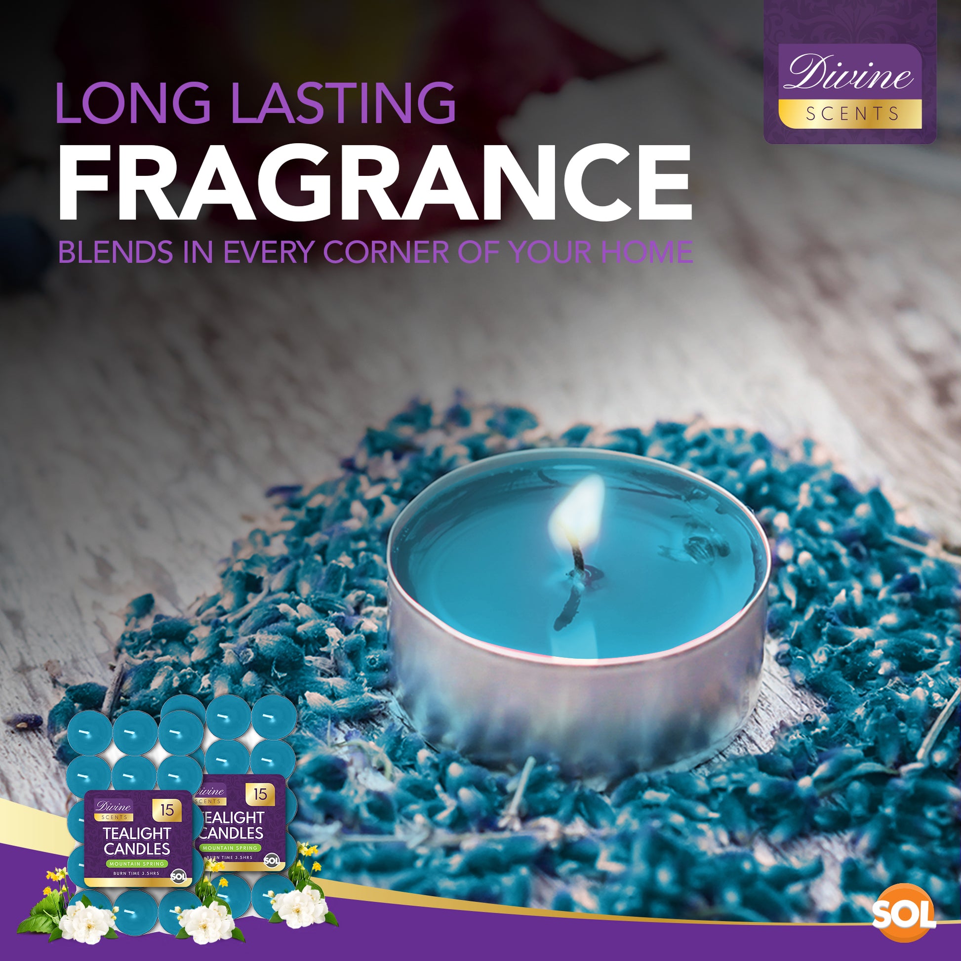 30pk Scented Tea Lights Candles | Various Perfumes 4 Hour Burn Night T Tealights