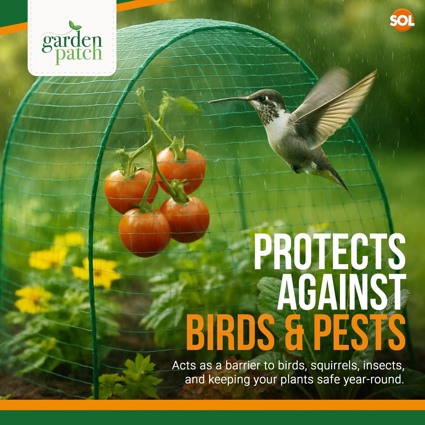 6M x 2M Garden Netting Green Anti Bird Pond Fruit Veg Plant Net Protection Mesh