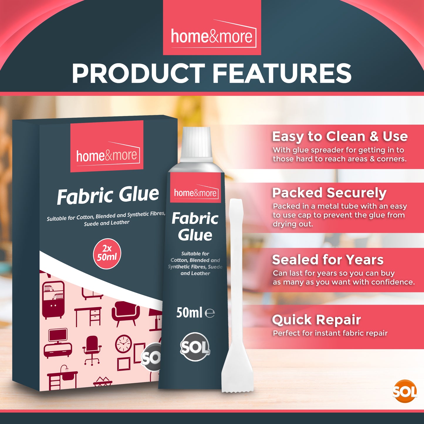 Extra Strong Fabric Glue 50ml | Washable Adhesive Repair Hemming Sewing Textile