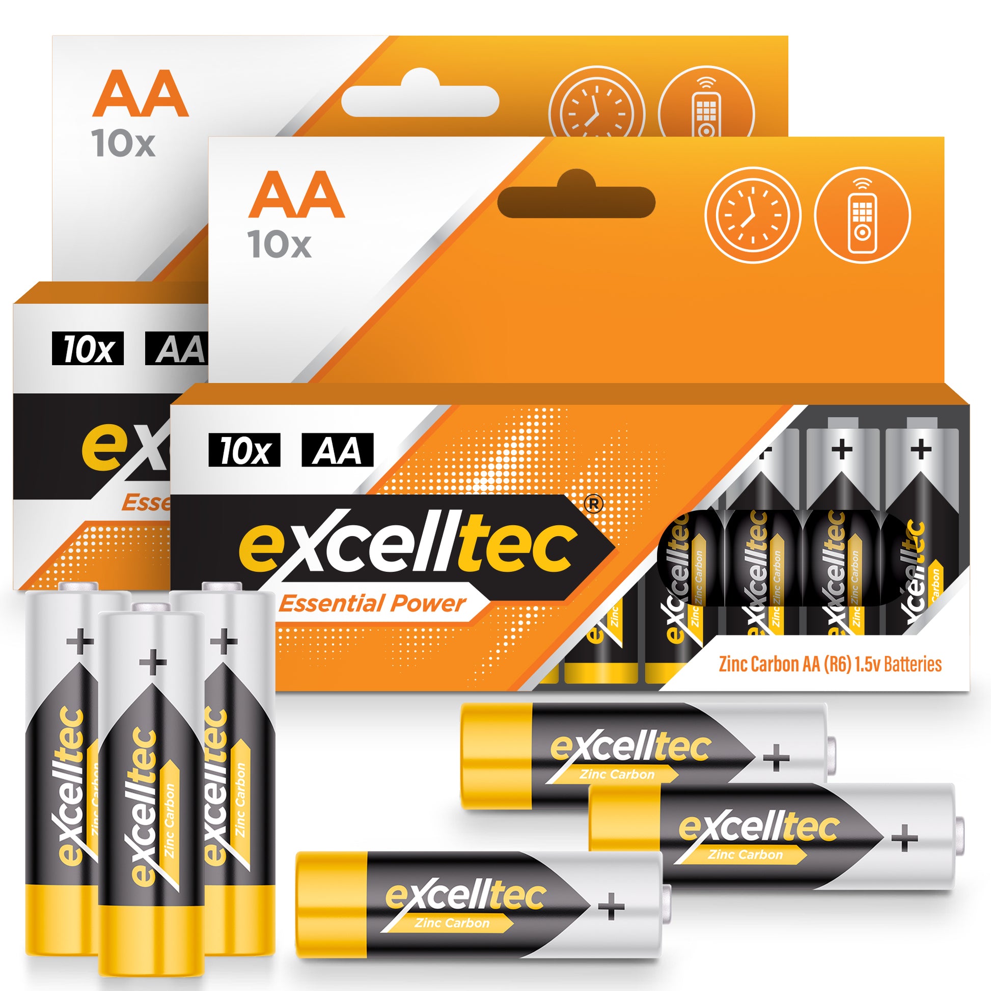 Pack of 20 Excelltec AA and AAA batteries with long shelf life