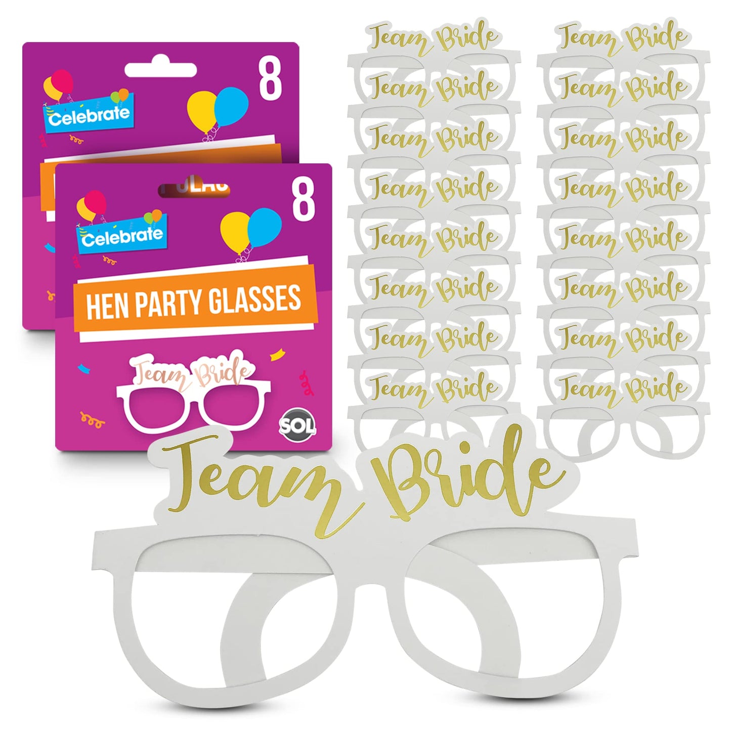 8-32 Hen Party Glasses | Team Bride To Be Hens Do Night Bridal Prop Accessories