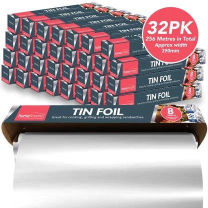 32-384M x 290mm Kitchen Foil Strong Tin Aluminium Roll Food Catering Wrapping