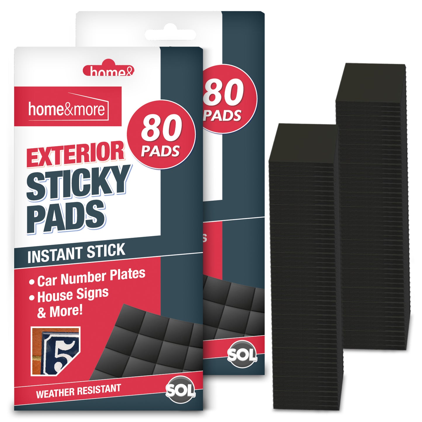 80-320 Exterior Sticky Pads | Strong Double Sided Self Adhesive Outdoor Mounting