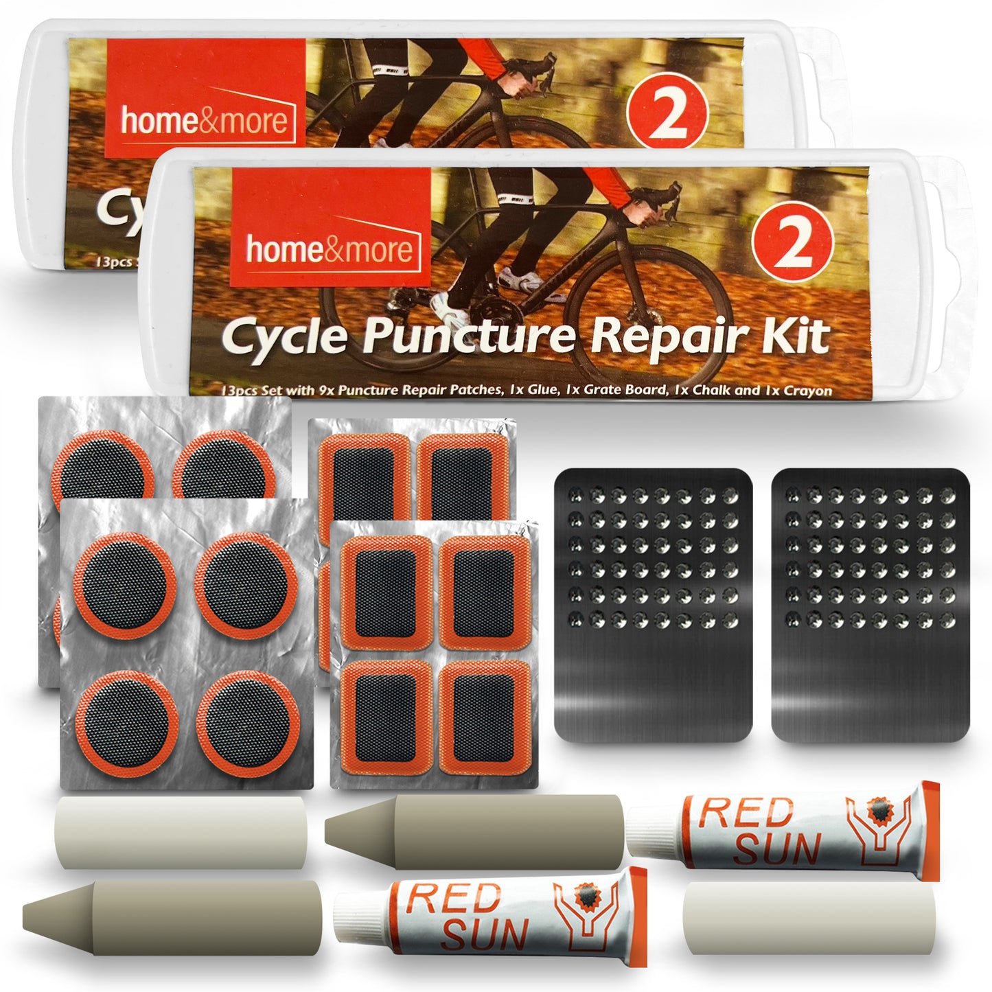 10 Piece Bicycle Puncture Repair Kit Bike Cycle Inner Tube Glue Patch Chalk