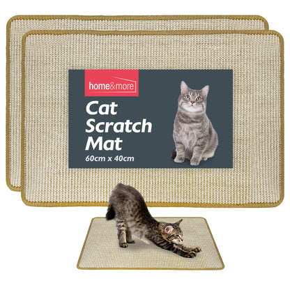 2pk Cat Scratching Mat Sisal 60x40cm Kitten Scratcher Board Pad Pet Toy Supplies