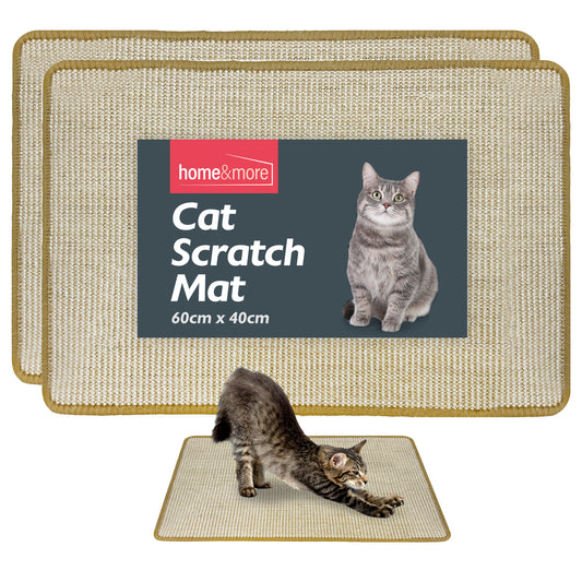 2pk Cat Scratching Mat Sisal 60x40cm Kitten Scratcher Board Pad Pet Toy Supplies