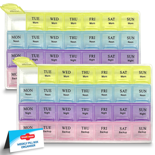 Pill Box Large Daily Tablet Organiser 7 Day Night Holders Travel Dispenser Boxes