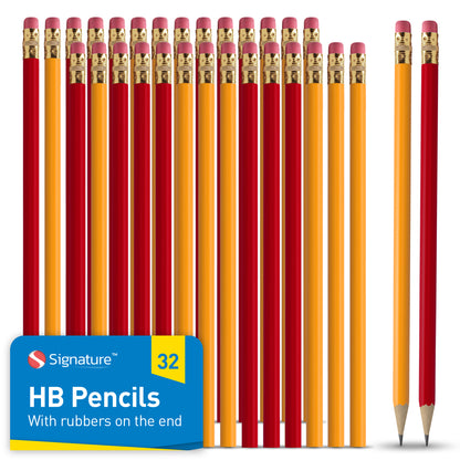 16-96 Strong HB Pencils with Eraser Rubber Tips Office School Drawing Art Craft