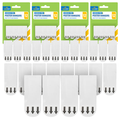 12-48pk Damage Free Hanging Strips | Self Adhesive Stick On Wall Picture Frames