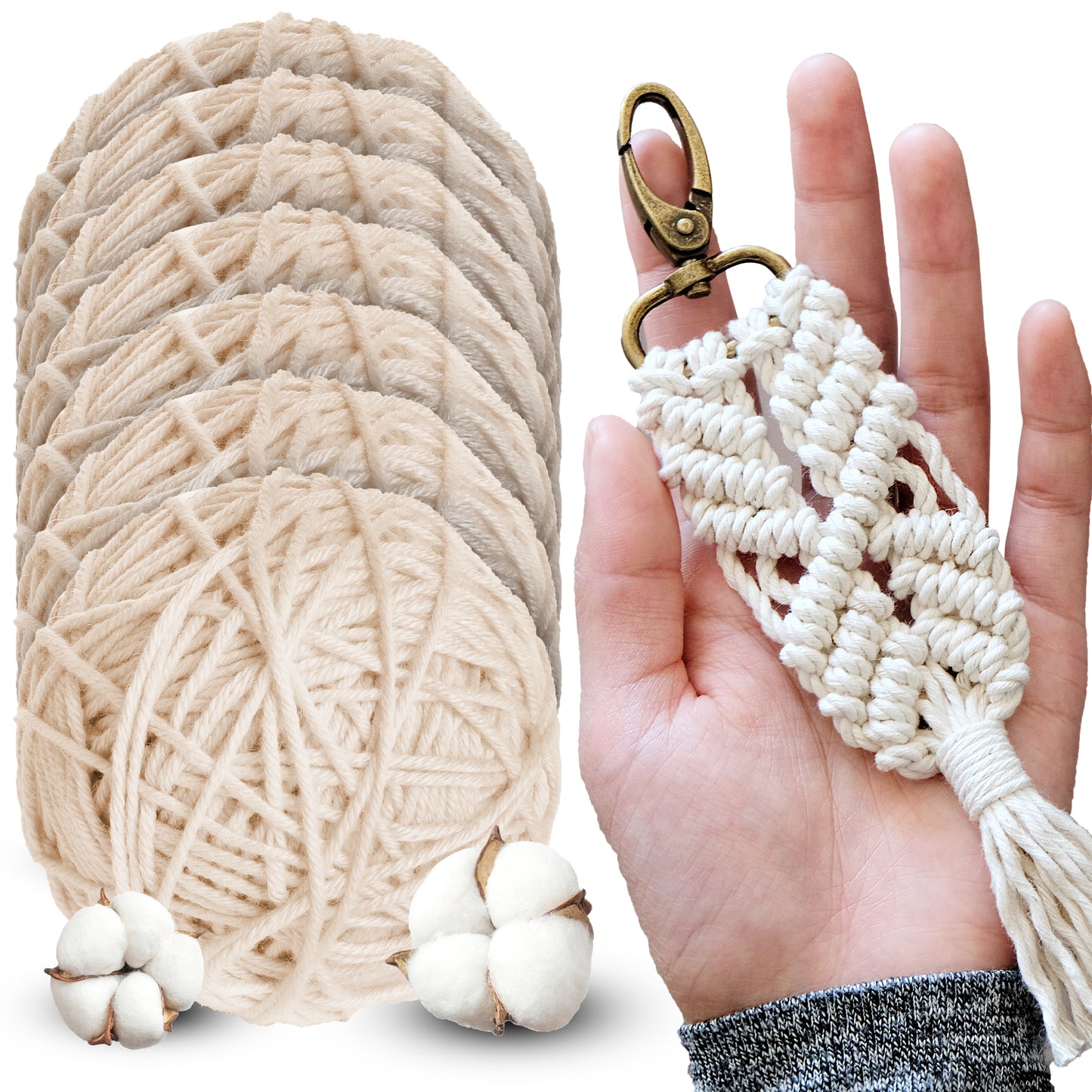 6PK  2mm 150M White String Cotton Twine Craft Cord Rope Gift Wrap
