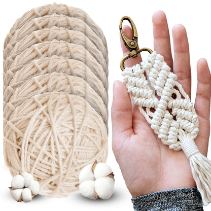 6PK  2mm 150M White String Cotton Twine Craft Cord Rope Gift Wrap