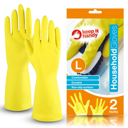 4-36 Pairs Rubber Gloves Large Long Sleeve Household Washing Up Kitchen Cleaning