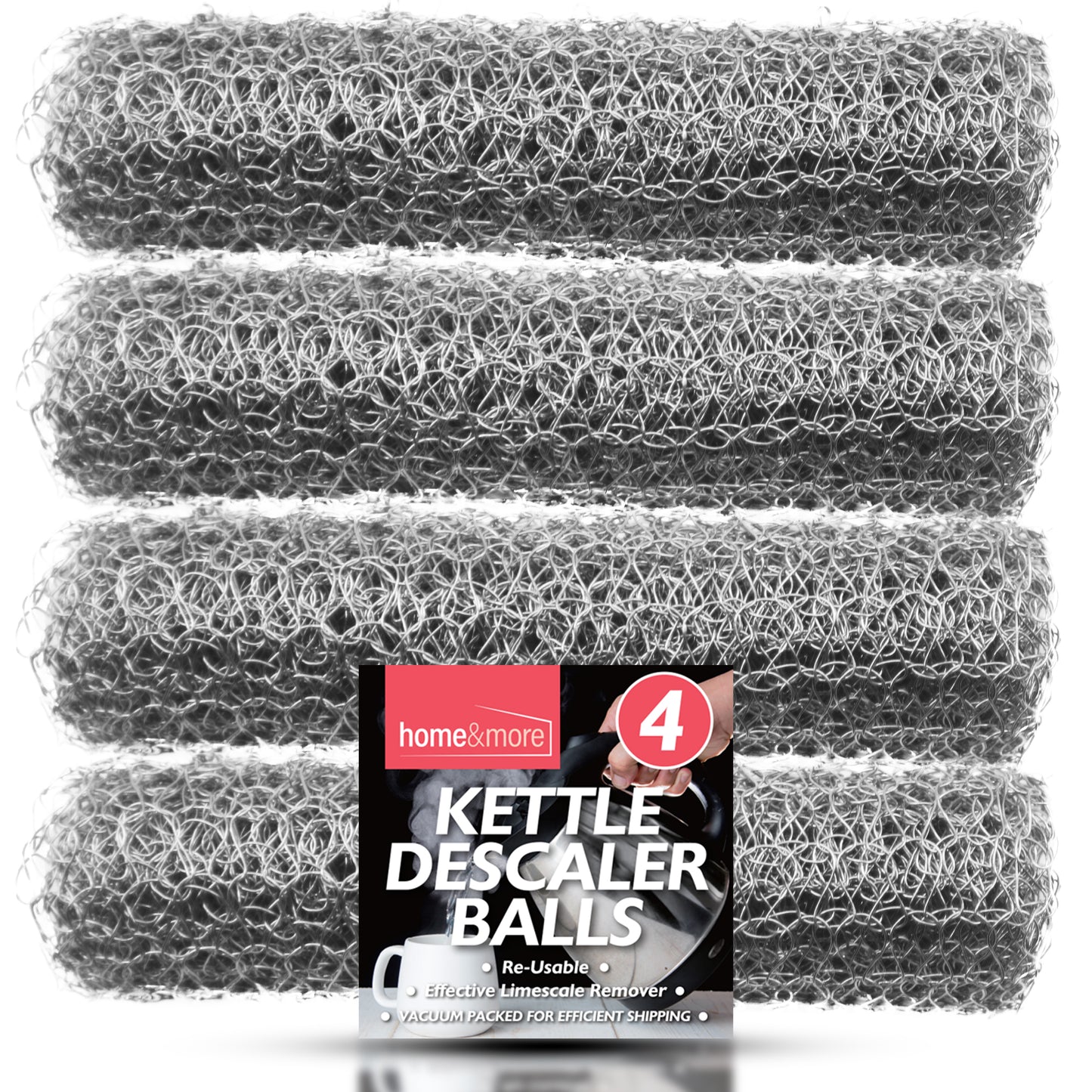 Kettle Descaler Balls Stainless Steel Mesh Limescale Remover | 4 Pack