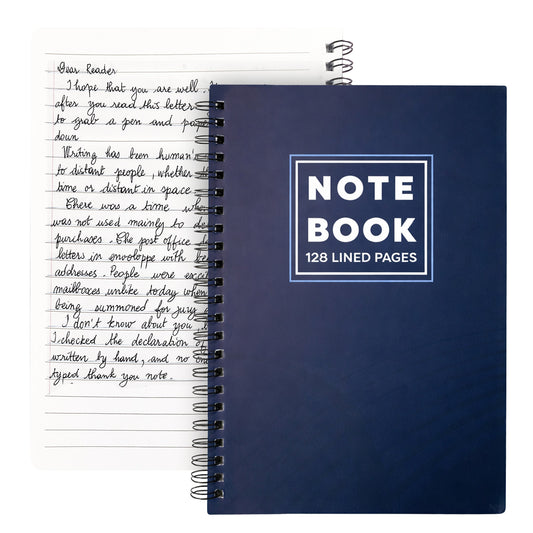 A5 Notebook Spiral Bound Ruled Lined Notepad | 128 Pages School Note Pad