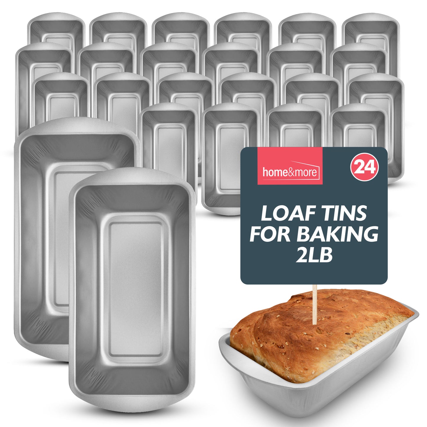 24PK Loaf Tin Set 21x11x6.4 CM | Bread & Cake Baking Pan
