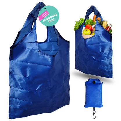 Reusable Foldable Shopping Bag In Pouch Ladies Eco Large Grocery Fold Away Tote