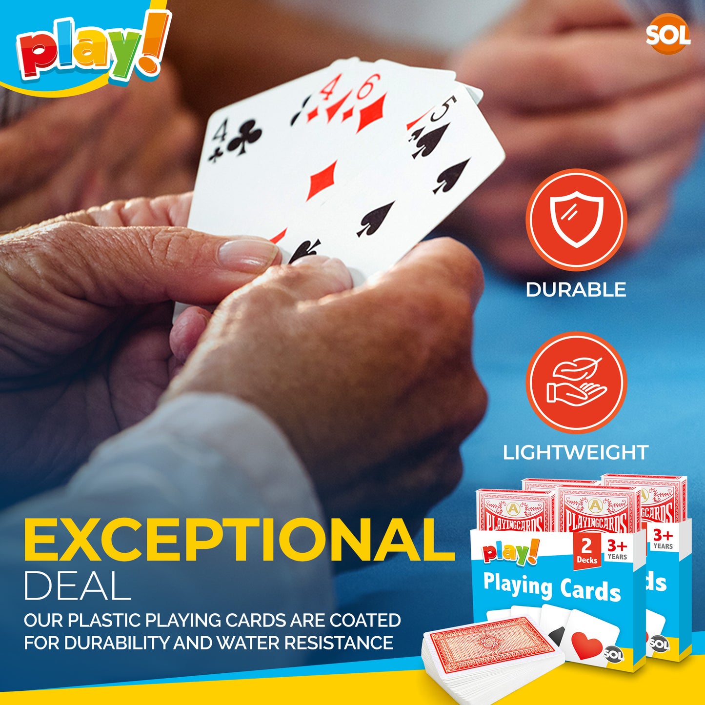 Playing Cards | Plastic Coated Professional Poker Deck | 12 Pack