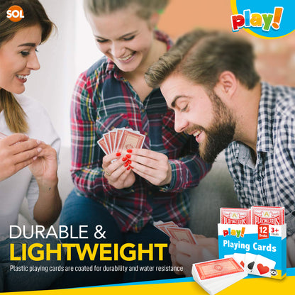 Playing Cards | Plastic Coated Professional Poker Deck | 12 Pack