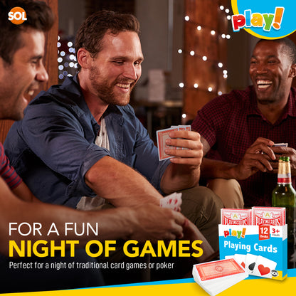 Playing Cards | Plastic Coated Professional Poker Deck | 12 Pack