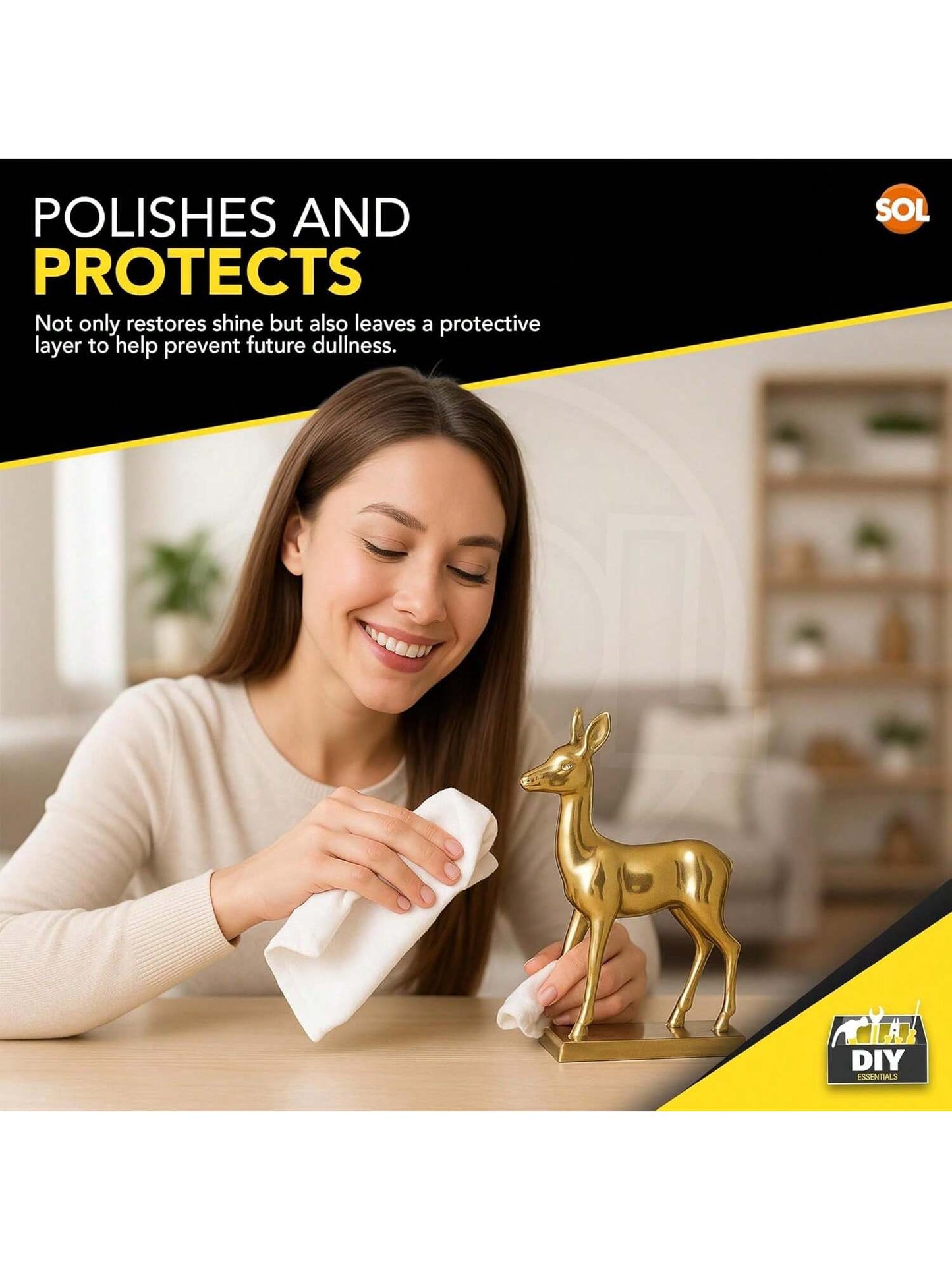 SOL 3pk Metal Polish Cream 45ml – Multi-Surface Cleaner For Brass, Copper, Chrome, Aluminium, Silver & Steel – Removes Tarnish, Cleans Oxidation, Polishes & Restores Metal Surfaces