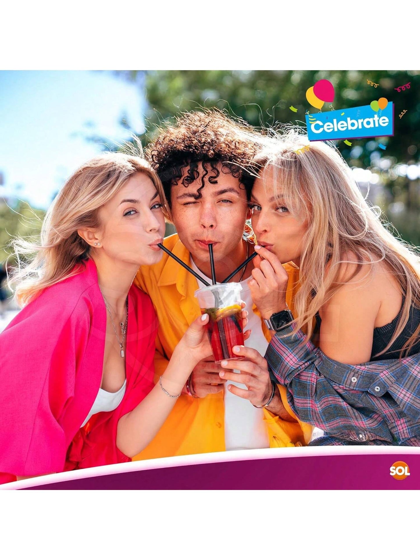 SOL 100pk Multi-Coloured Bubble Tea Paper Straws - Large Boba Straws For Milkshakes & Smoothies - Sturdy, Spiral Design In Yellow, Green, Red & Blue - Perfect For Home, Parties, Or Commercial Use